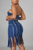 Parallel Denim Skirt Set