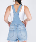 Frayed Distressed Denim Shortalls